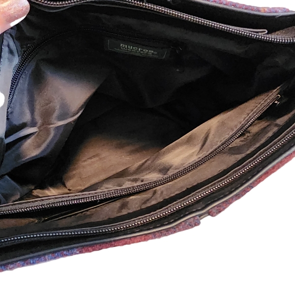 EUC Mucros Made in Ireland Plaid Wool and Leather Crossbody Shoulder Bag - Picture 10 of 11